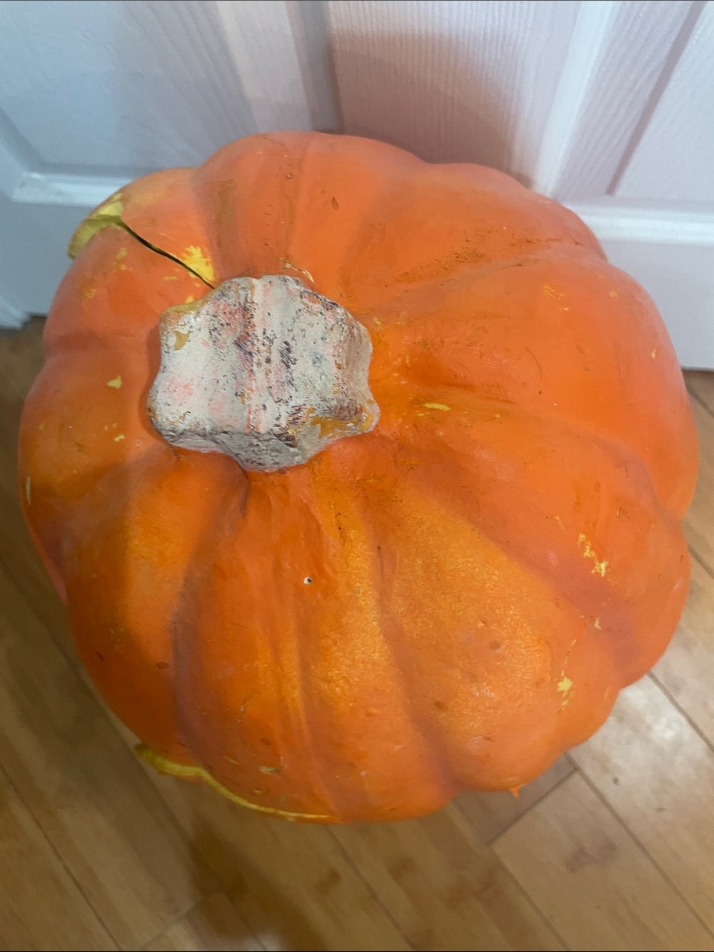 Vintage 90s Foam Jack O Lantern Pumpkin orange Halloween Blow Mold Decoration - Picture 5 of 6